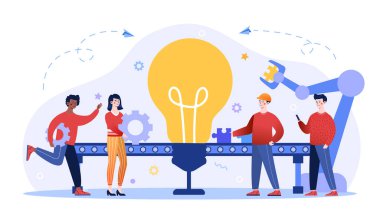 Beyin fırtınası ve takım çalışması konsepti