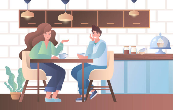 Couple having breakfast concept