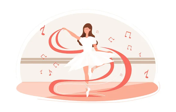 Chica haciendo concepto de baile — Vector de stock