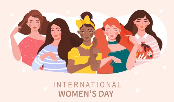 Международная концепция женского дня — стоковый вектор