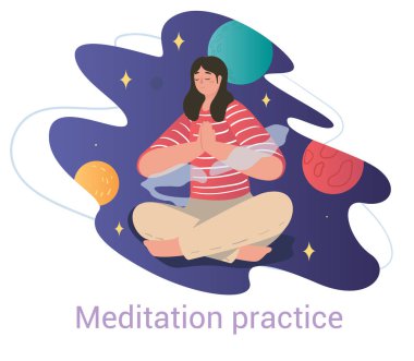 Nilüferli bir kadının meditasyon konsepti meditasyon yapıyor.