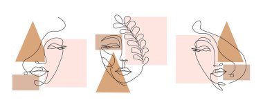 Canavar yapraklı güzel kadın yüzlü posterler.