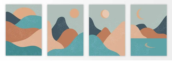 Set de peisaj minimalist la modă — Vector de stoc