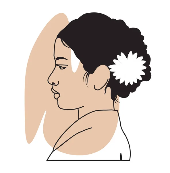 アジア女性の肖像 — ストックベクタ