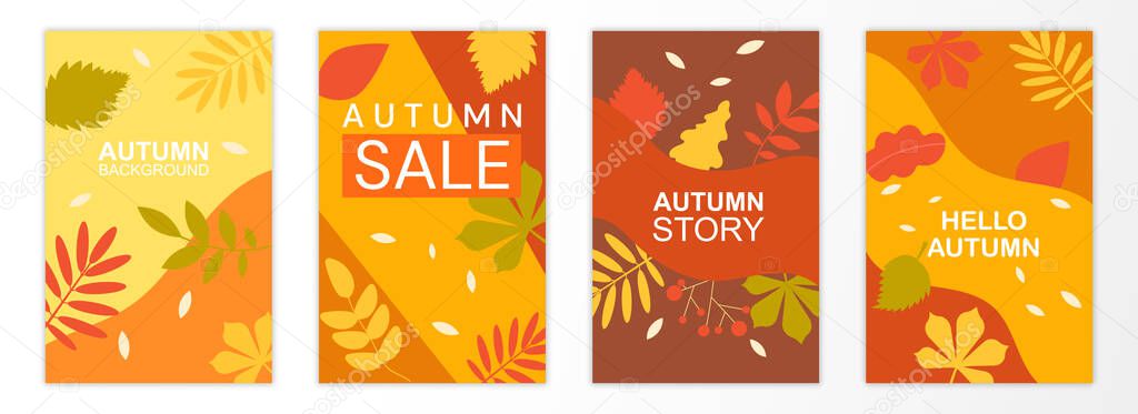 Set of abstract autumn backgrounds