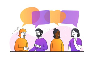 İnsanlar diyalog konsepti