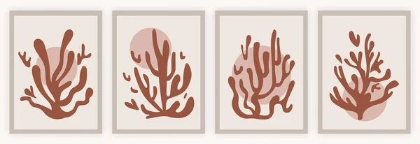 Poster koral abstrak - Stok Vektor