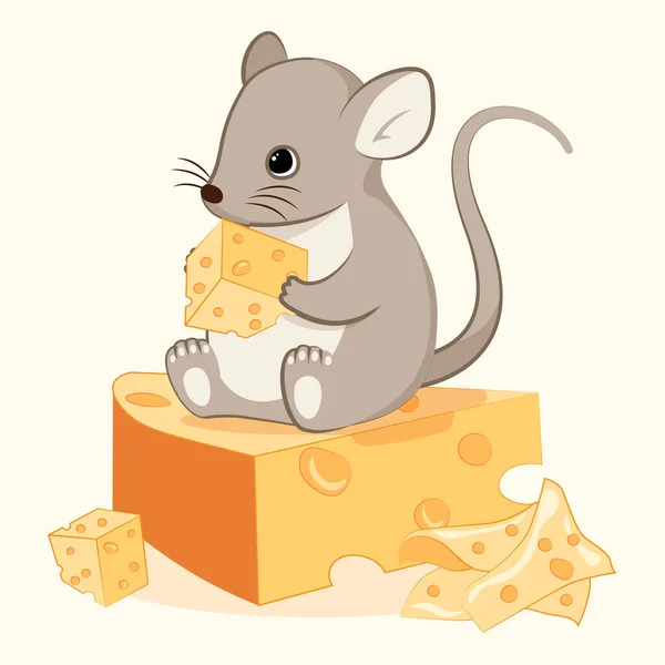 Lindo ratón de dibujos animados — Vector de stock