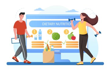 İnsanlar spor faaliyetleri yapıyor, dizüstü bilgisayarda uygulama yapıyorlar.