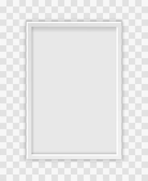 Bílý prázdný rámeček obrázku na průhledném pozadí — Stockový vektor