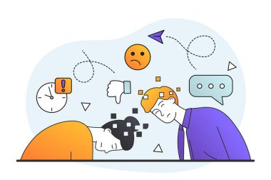 Erkek ve kadın karakterler hafıza kaybı ve bunama, beyin hasarı