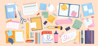 Not yazma ve hatırlatmalar için notlar ve kağıt kırtasiyesi ile başbakanlık kurulu