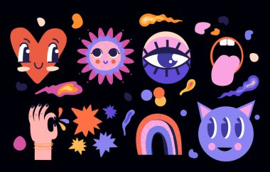 Soyut çıkartmaların koleksiyonu