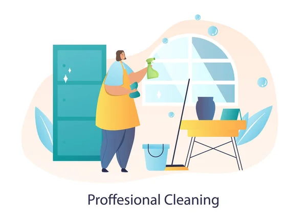 Professional cleaning concept — Stock Vector