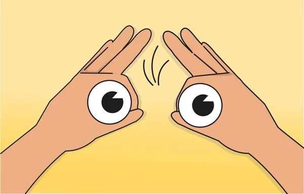 Hand gesture symbolizing binoculars — Stock Vector