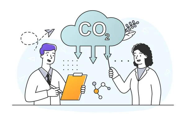 科学者はCO2を — ストックベクタ