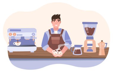 Kahve servisi yapan adam..