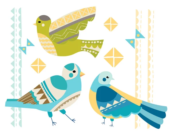 Conjunto abstracto de aves — Vector de stock