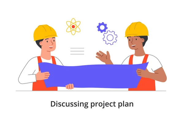 Discussie over het projectplan — Stockvector