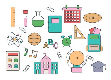 okul simgesi koleksiyonu