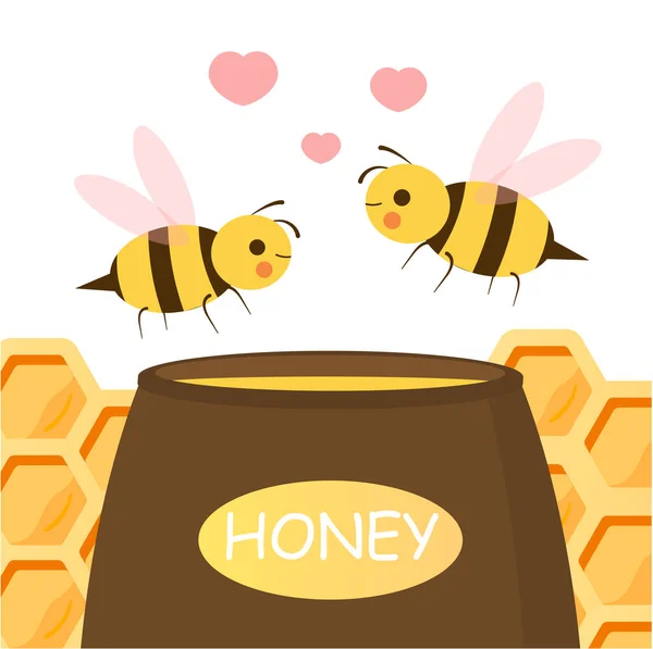 Linda pareja de abejas — Vector de stock