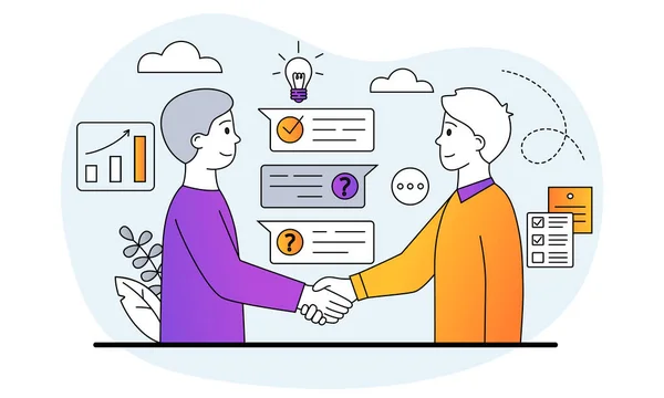 Partnerschap en samenwerking Concept — Stockvector