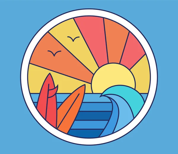 Icono de mar y surf — Vector de stock