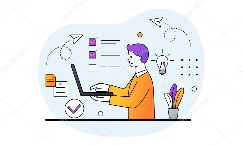 Performing business tasks concept