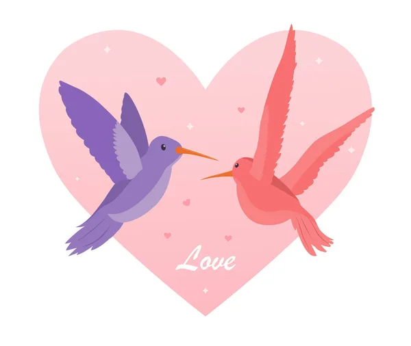 Amantes del concepto de colibríes — Vector de stock