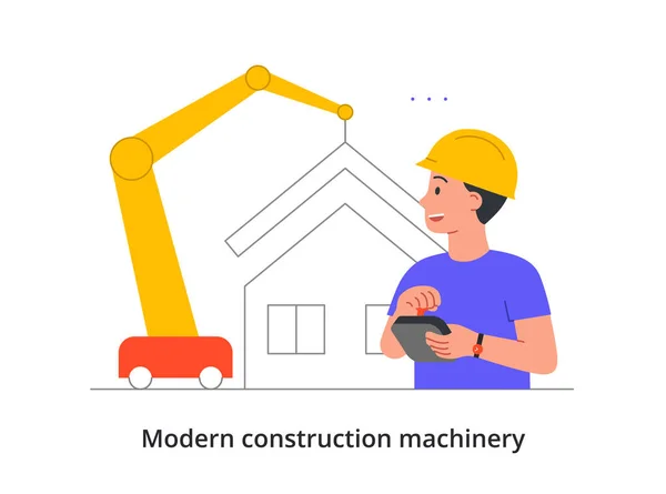 近代的な建設機械の概念 — ストックベクタ