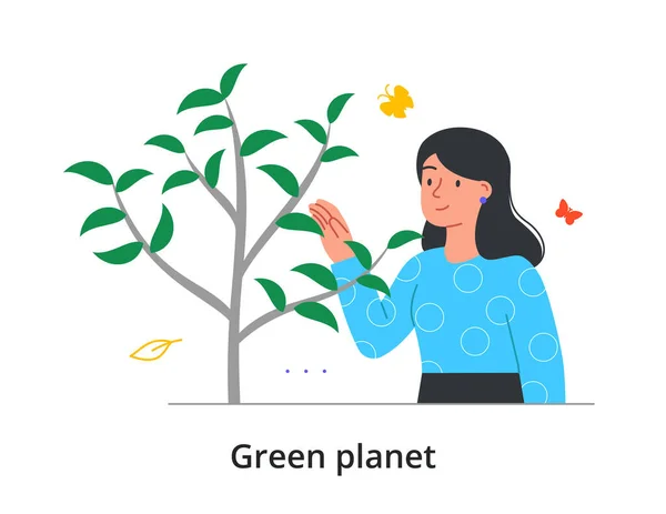 Green Planet och Fauna koncept — Stock vektor