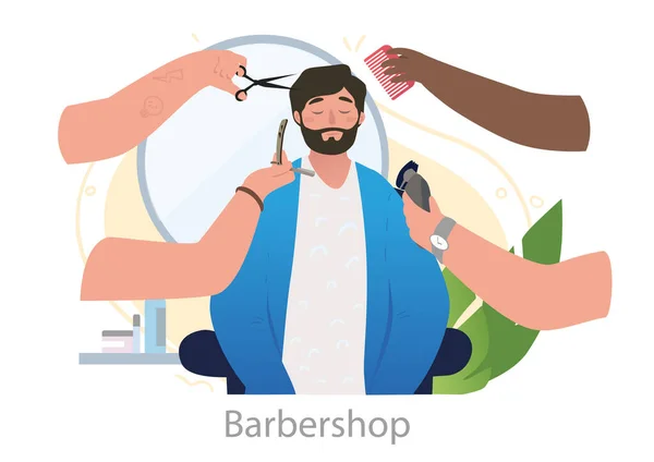 Haar- und Bartpflege-Konzept — Stockvektor
