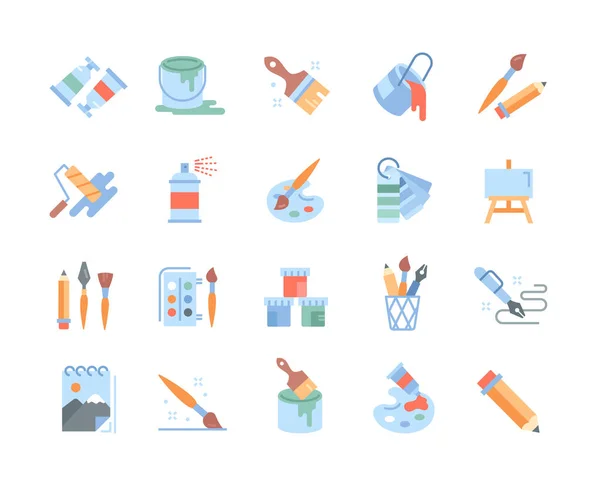 Conjunto de creatividad, arte, iconos de dibujo — Vector de stock