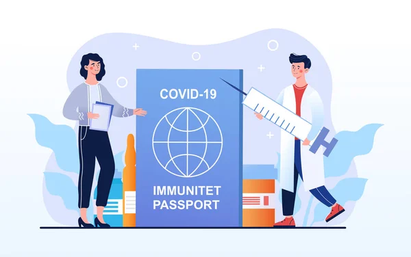 Сертификат прививки от иммунитета COVID-19 — стоковый вектор