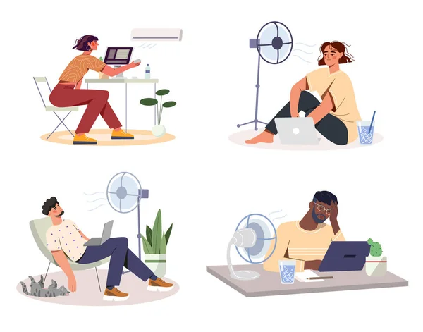Cooling devices at work — Stock Vector