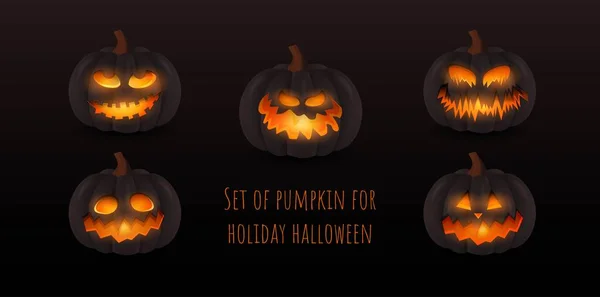 Halloween Set of pumpkin — Stock Vector