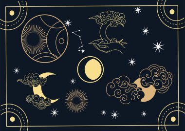 Sihirli nesnelerin olduğu poster