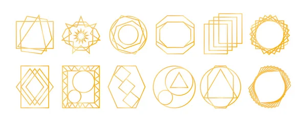 Золотые геометрические рамки — стоковый вектор