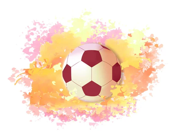 Soccer ball on bright colors — Stock Vector