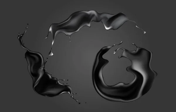 黒と現実的な液体 — ストックベクタ
