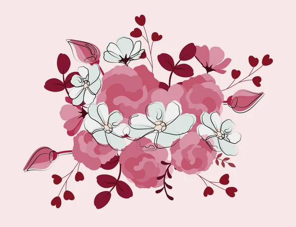 Dibujar flores realistas — Vector de stock