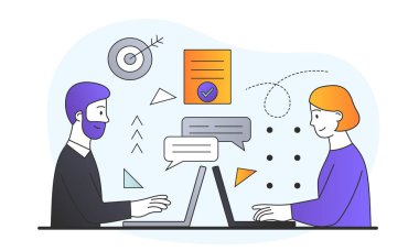 Kadın ve erkek ofiste.