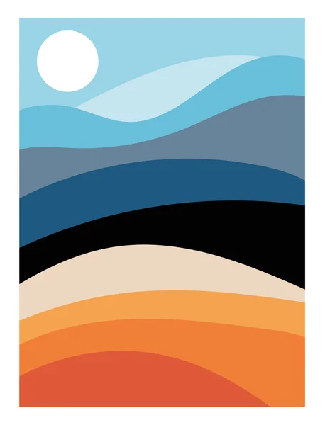 Póster con paisaje abstracto — Vector de stock