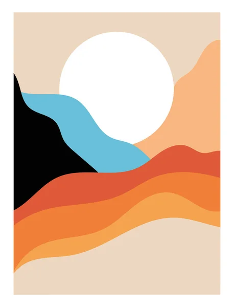 Poster paesaggio minimalista — Vettoriale Stock