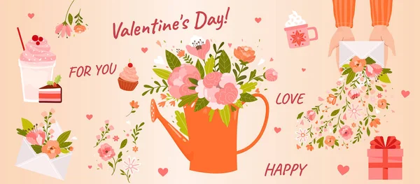 Postal de San Valentín — Vector de stock