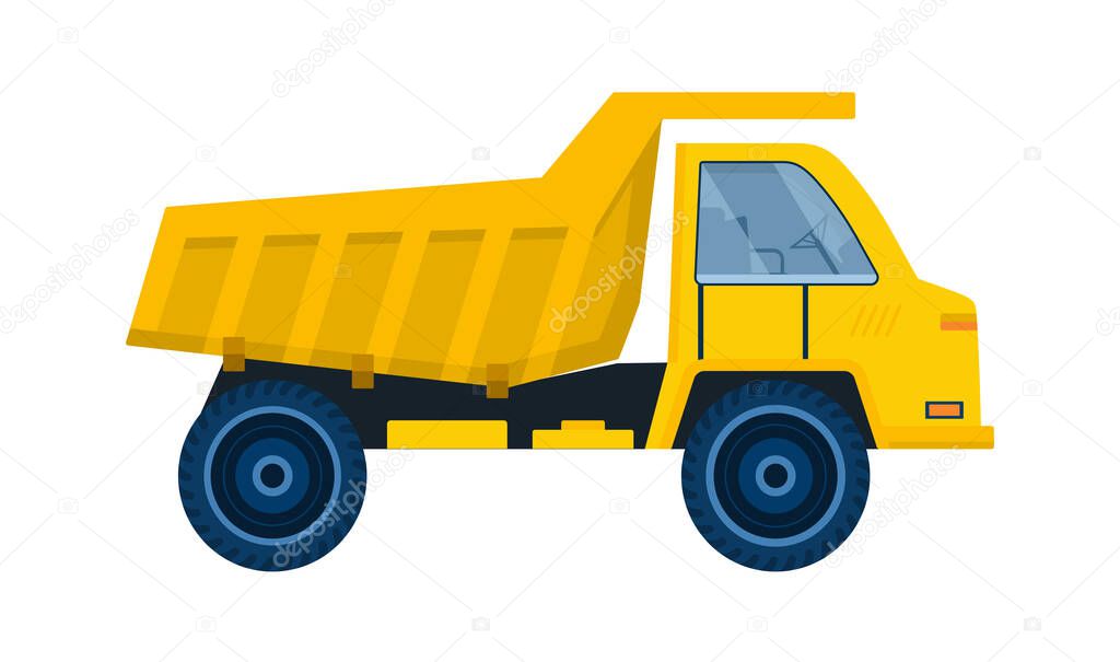 Truck for transportation of construction goods