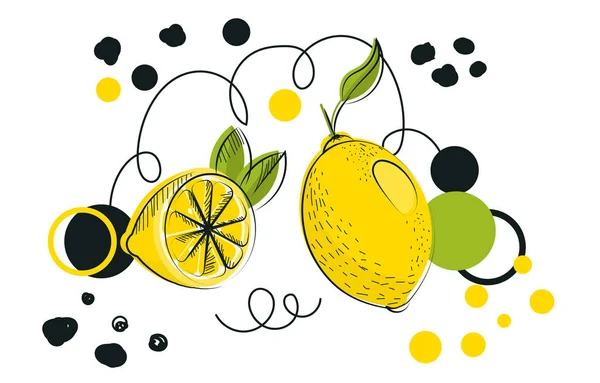 Abstrato mão limão desenhado —  Vetores de Stock
