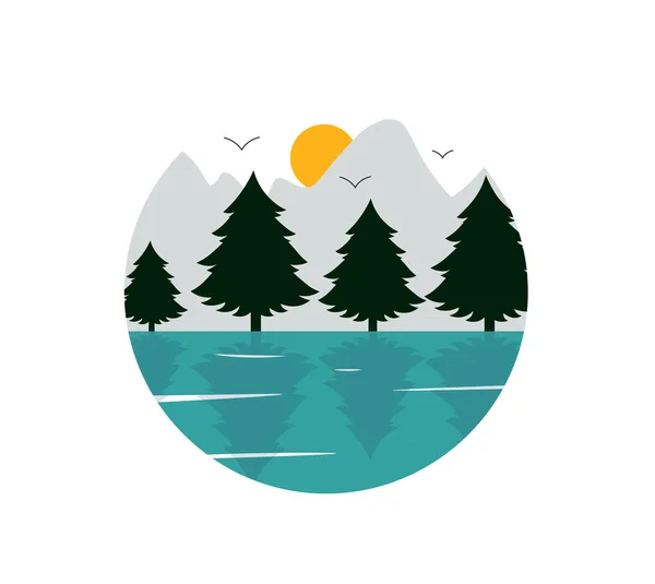 ロゴコンセプトの風景 — ストックベクタ