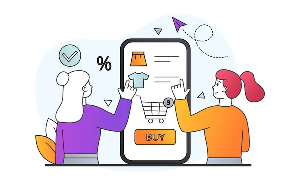Concepto de compras online — Vector de stock