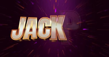 Büyük ikramiye konsepti. Altın metin, konfeti ve ışık ışınlarıyla hareketli tebrik pankartı ya da lüks arka plan. Kumar, piyango ya da kumarhane kazananı. Gerçekçi 3D grafik çizgi film